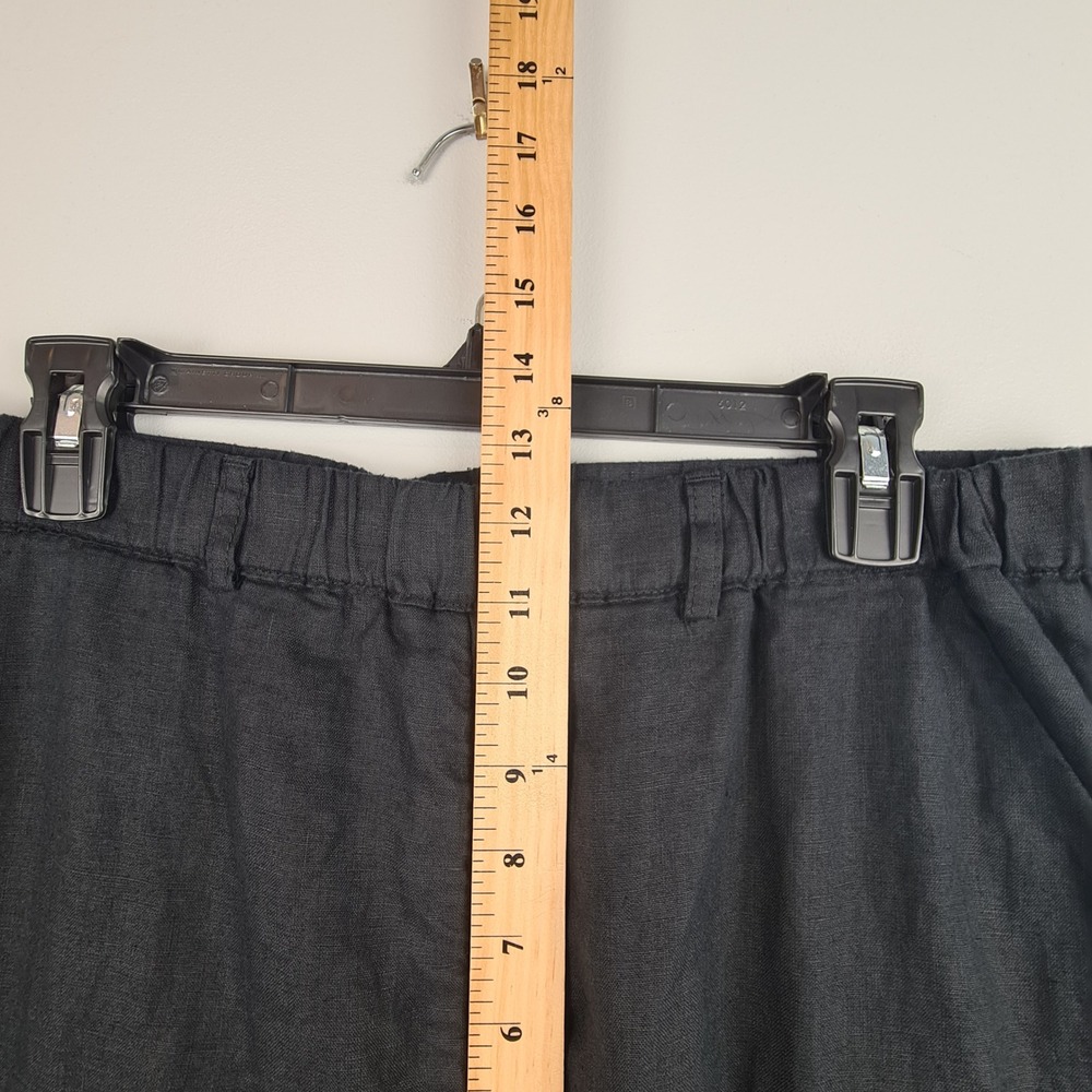 Quince Women's Black 100% European Linen Straight Leg Elastic Waist Pants Size L - Picture 3 of 9